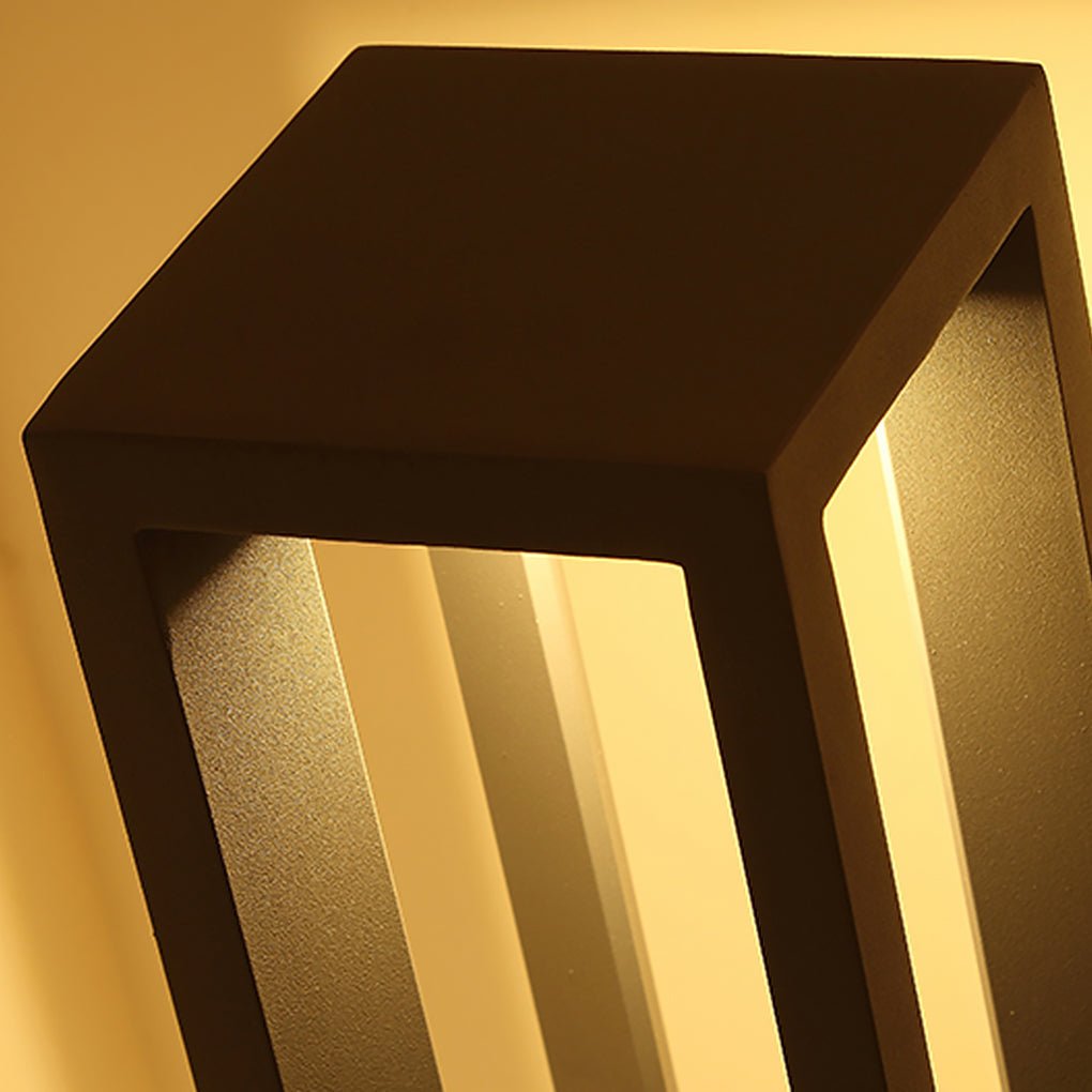 Modern Square LED Landscape Post Light for Villa Garden and Pathway Illumination