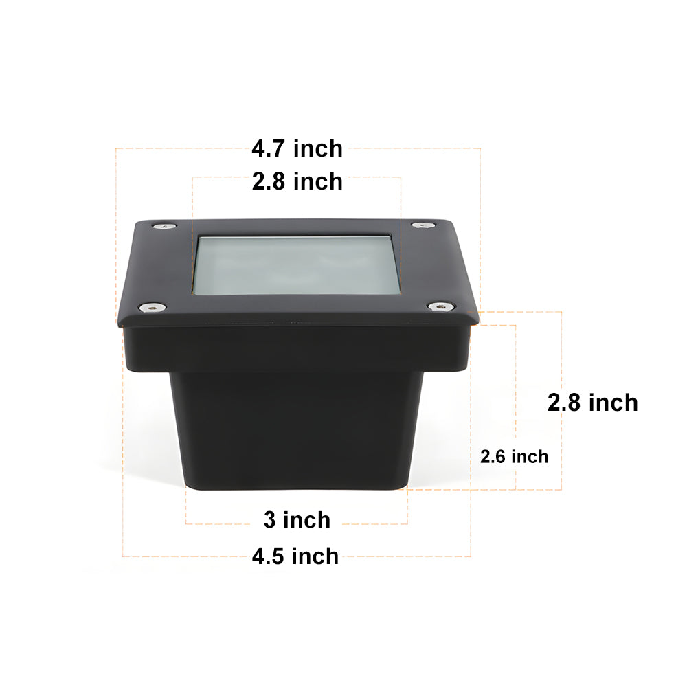 Modern Square LED Outdoor In Ground Well Light with Light Sensor for Steps and Decks