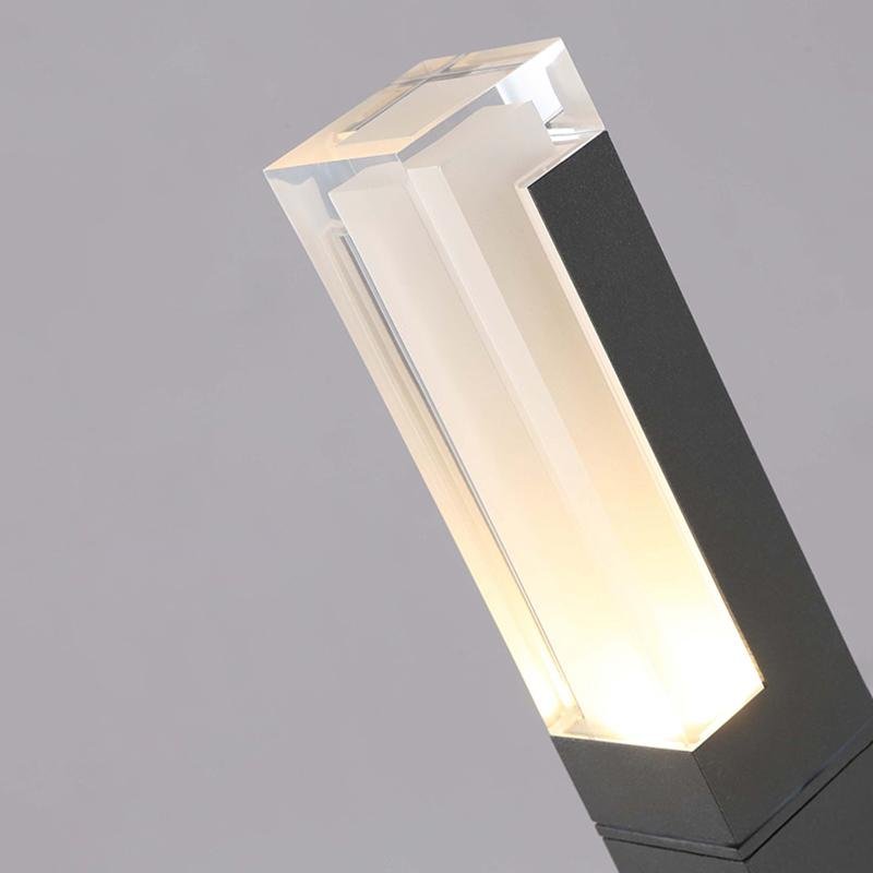 Modern Square LED Outdoor Pathway Light Waterproof Aluminum Landscape Post Lamp