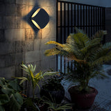 Modern Square LED Outdoor Wall Light Waterproof Black Exterior Sconce for Garden Fence Post