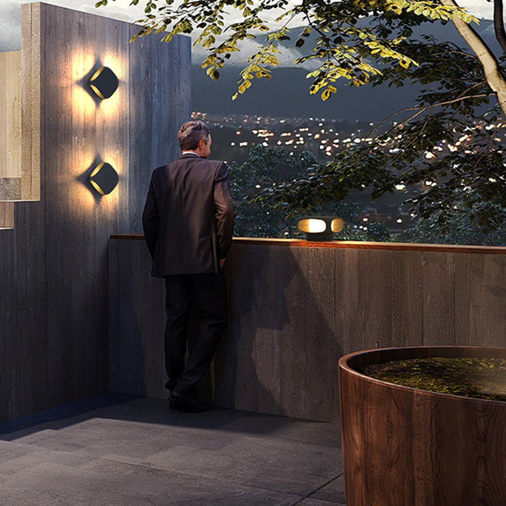 Modern Square LED Outdoor Wall Light Waterproof Black Exterior Sconce for Garden Fence Post
