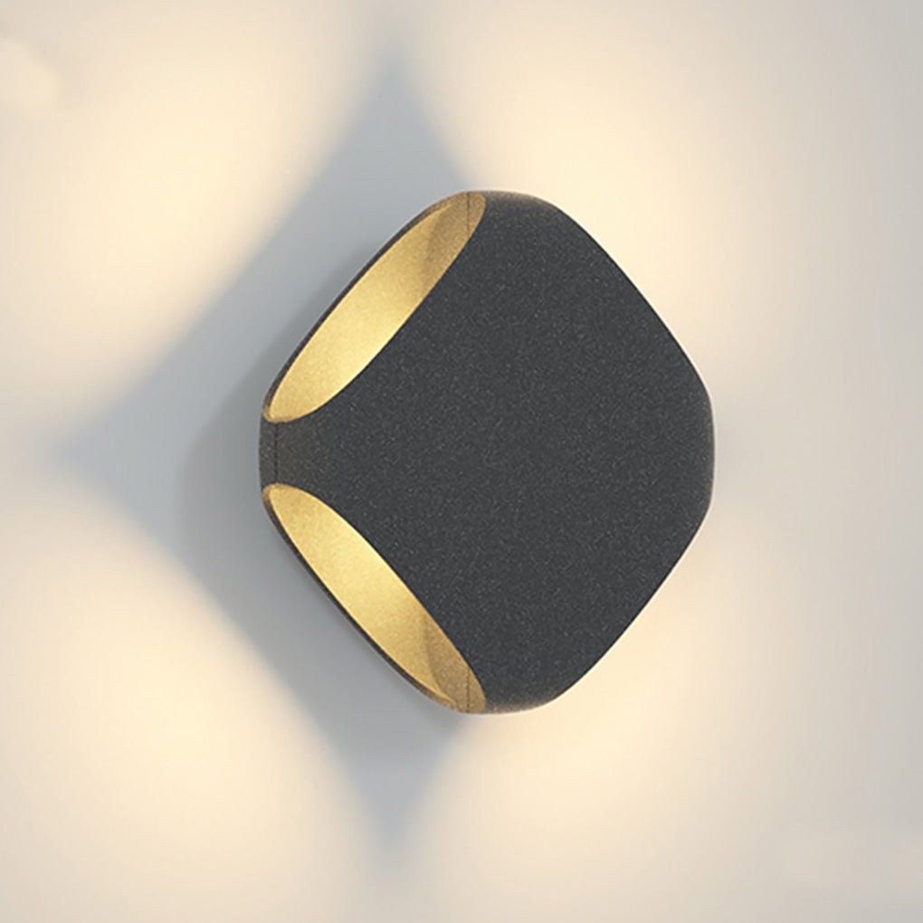 Modern Square LED Outdoor Wall Light Waterproof Black Exterior Sconce for Garden Fence Post