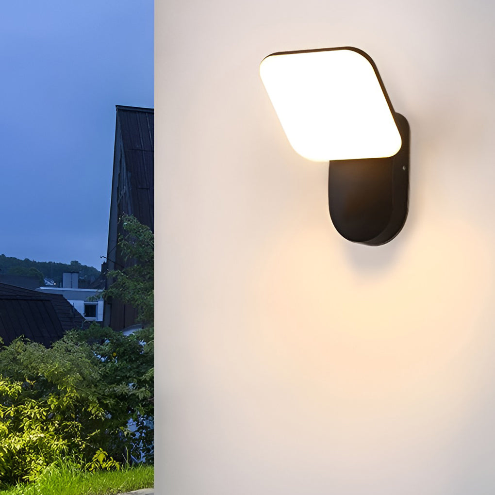 Modern Square LED Outdoor Wall Sconce 12W Waterproof Exterior Porch Lighting