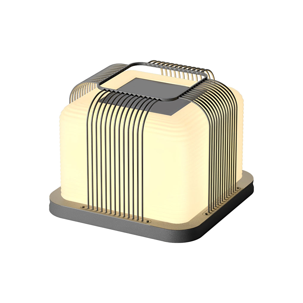 Modern Square LED Solar Fence Post Cap Light Waterproof Outdoor Pillar Lantern for Deck Garden and Path