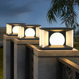 Modern Square LED Solar Post Cap Lights Outdoor IP65 Waterproof Deck and Fence Pillar Lanterns