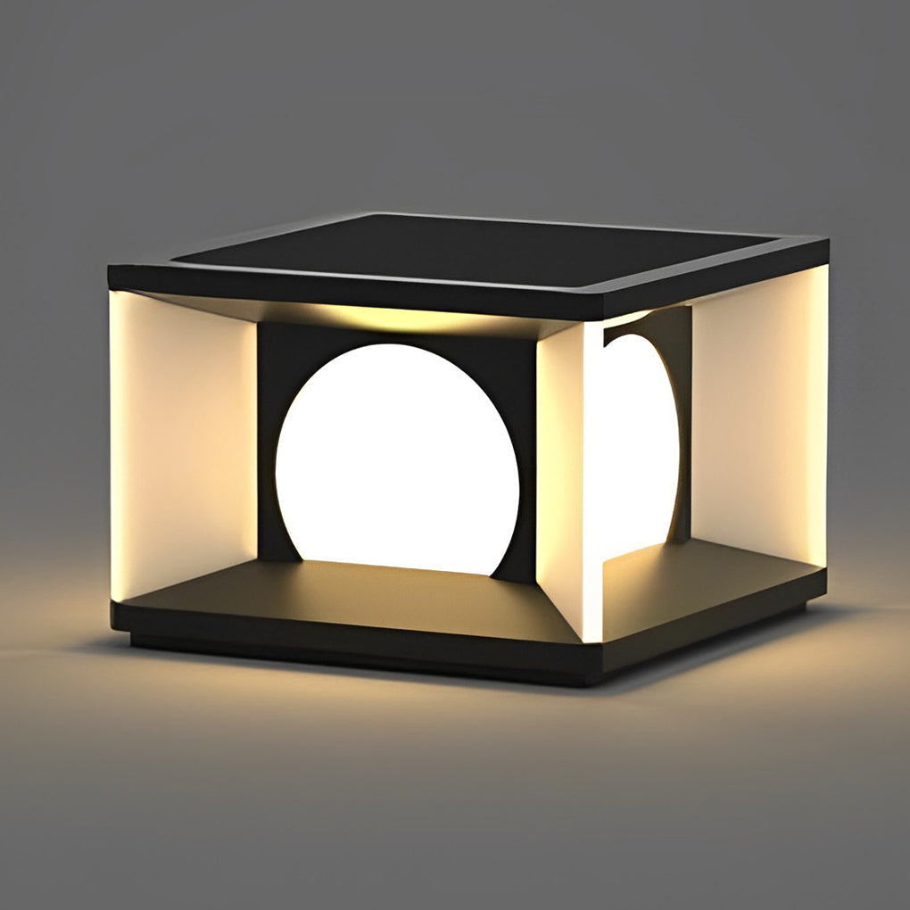 Modern Square LED Solar Post Cap Lights Outdoor IP65 Waterproof Deck and Fence Pillar Lanterns
