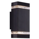 Modern Square LED Up and Down Outdoor Wall Sconce Waterproof Aluminum Porch Light Black