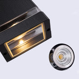Modern Square LED Up and Down Outdoor Wall Sconce Waterproof Aluminum Porch Light Black