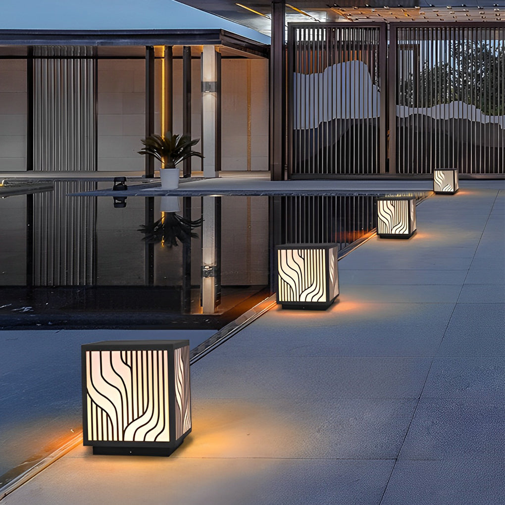 Modern Square LED Waterproof Outdoor Pillar Light for Garden Fence and Deck Post