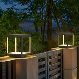 Modern Square Open Frame Outdoor LED Solar Post Light for Garden and Pathway