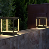 Modern Square Open Frame Outdoor LED Solar Post Light for Garden and Pathway