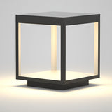 Modern Square Open Frame Outdoor LED Solar Post Light for Garden and Pathway