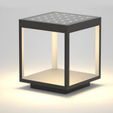 Modern Square Open Frame Outdoor LED Solar Post Light for Garden and Pathway