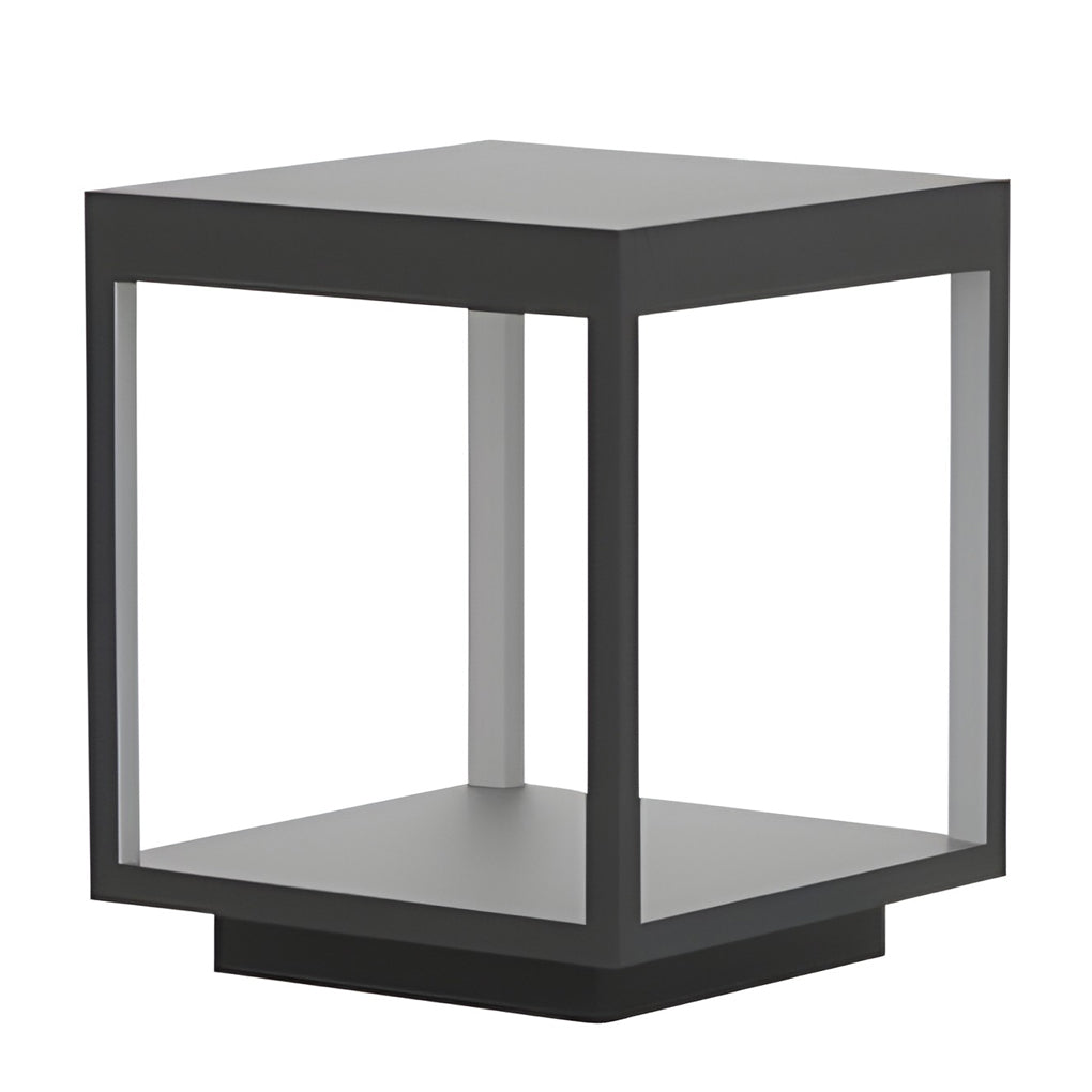 Modern Square Open Frame Outdoor LED Solar Post Light for Garden and Pathway