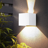 Modern Square Outdoor Wall Sconce Adjustable Beam Angle Waterproof Exterior Up and Down LED Lighting
