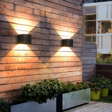 Modern Square Outdoor Wall Sconce Adjustable Beam Angle Waterproof Exterior Up and Down LED Lighting