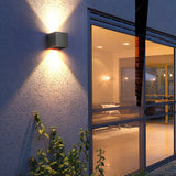 Modern Square Outdoor Wall Sconce Adjustable Beam Angle Waterproof Exterior Up and Down LED Lighting