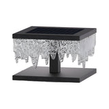 Modern Square Solar Fence Post Light Waterproof Black LED Outdoor Column Cap Lamp for Garden