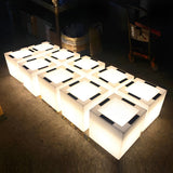 Modern Square Solar LED Flower Pot Light Waterproof Outdoor Garden Decorative Planter