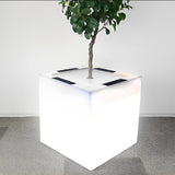 Modern Square Solar LED Flower Pot Light Waterproof Outdoor Garden Decorative Planter