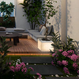 Modern Square Solar LED Flower Pot Light Waterproof Outdoor Garden Decorative Planter