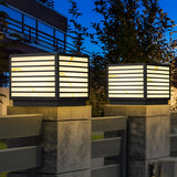Modern Square Solar LED Outdoor Post Light IP65 Waterproof Pillar Lantern for Deck