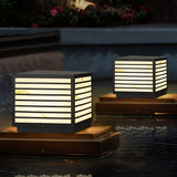 Modern Square Solar LED Outdoor Post Light IP65 Waterproof Pillar Lantern for Deck