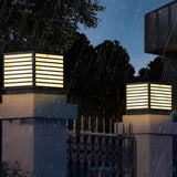 Modern Square Solar LED Outdoor Post Light IP65 Waterproof Pillar Lantern for Deck