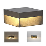 Modern Square Solar LED Pillar Light Waterproof Outdoor Landscape Garden Fence Post Lamp