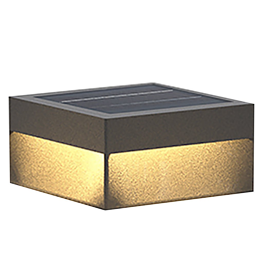 Modern Square Solar LED Pillar Light Waterproof Outdoor Landscape Garden Fence Post Lamp