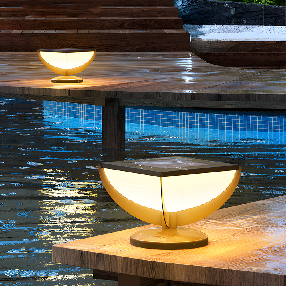 Modern Square Solar Pillar Light Outdoor Waterproof Post Lamp for Garden Fence and Column Lighting