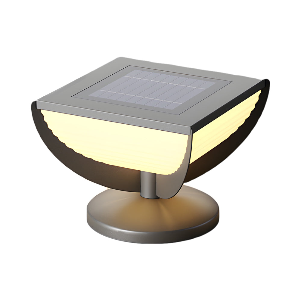 Modern Square Solar Pillar Light Outdoor Waterproof Post Lamp for Garden Fence and Column Lighting
