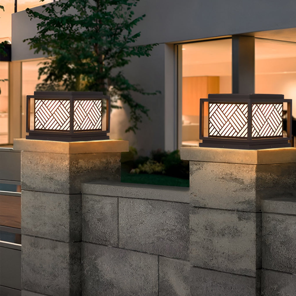 Modern Square Solar Post Cap Light Waterproof LED Outdoor Pillar Lantern for Fence and Deck