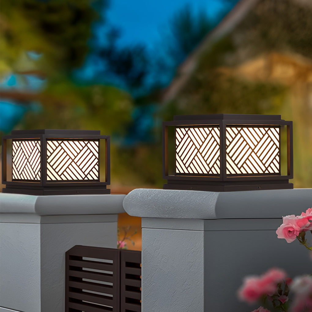Modern Square Solar Post Cap Light Waterproof LED Outdoor Pillar Lantern for Fence and Deck