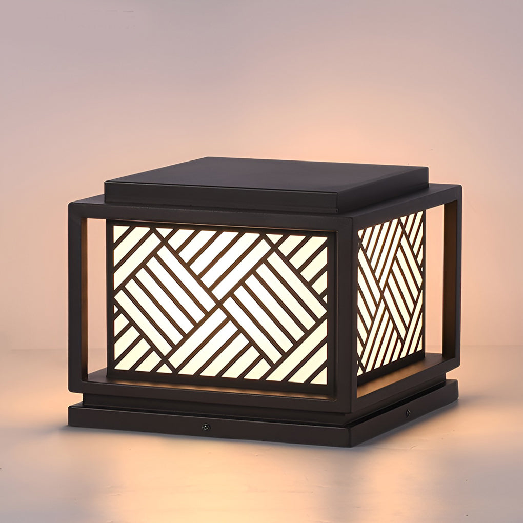 Modern Square Solar Post Cap Light Waterproof LED Outdoor Pillar Lantern for Fence and Deck