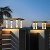 Modern Square Solar Post Cap Lights Outdoor Waterproof LED Bubble Glass Pillar Lantern for Garden Fence