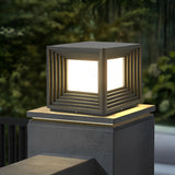 Modern Square Solar Post Cap Lights Waterproof LED Outdoor Garden Fence Deck Lighting Black