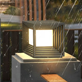 Modern Square Solar Post Cap Lights Waterproof LED Outdoor Garden Fence Deck Lighting Black