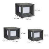Modern Square Solar Post Cap Lights Waterproof LED Outdoor Garden Fence Deck Lighting Black