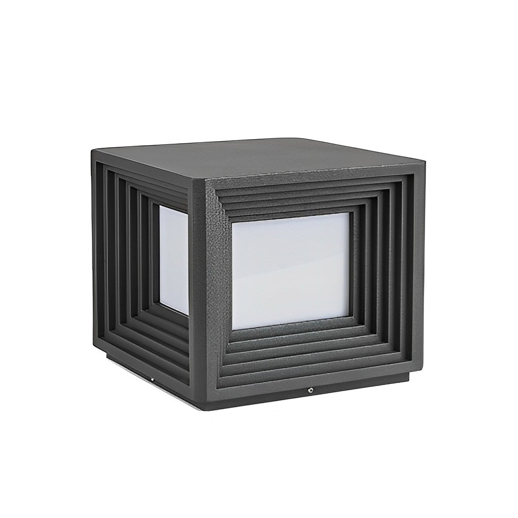Modern Square Solar Post Cap Lights Waterproof LED Outdoor Garden Fence Deck Lighting Black
