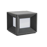 Modern Square Solar Post Cap Lights Waterproof LED Outdoor Garden Fence Deck Lighting Black