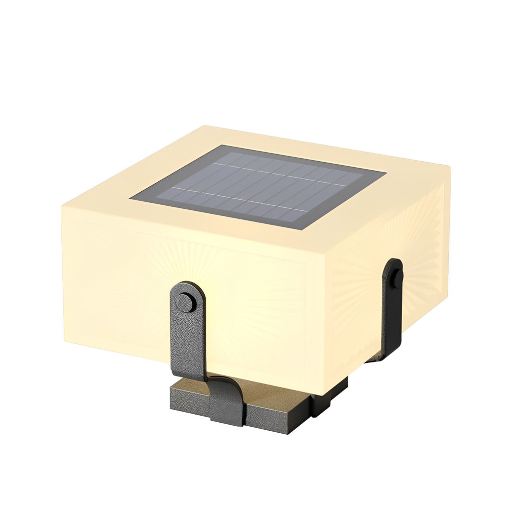 Modern Square Solar Powered LED Post Cap Light IP65 Outdoor Landscape Fence Pillar Lamp