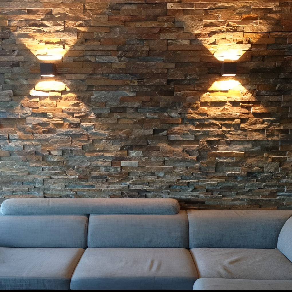 Modern Square Terrazzo Up and Down Wall Sconce Nordic Industrial Indoor Light