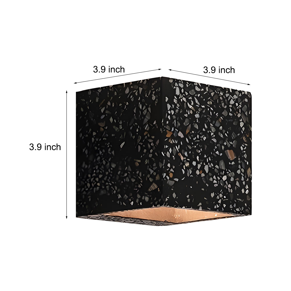 Modern Square Terrazzo Up and Down Wall Sconce Nordic Industrial Indoor Light