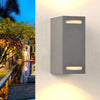 Modern Square Waterproof Exterior LED Wall Sconce Up and Down Lighting for Porch Garden and Patio