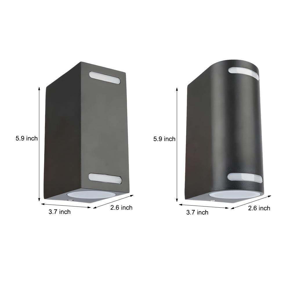 Modern Square Waterproof Exterior LED Wall Sconce Up and Down Lighting for Porch Garden and Patio