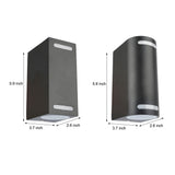 Modern Square Waterproof Exterior LED Wall Sconce Up and Down Lighting for Porch Garden and Patio