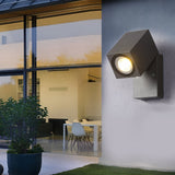 Modern Square Waterproof Motion Sensor LED Wall Sconce Adjustable Aluminum Porch Light