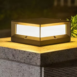 Modern Square Waterproof Outdoor Post Lights Black Aluminum Solar and Hardwired Fence Column Lighting