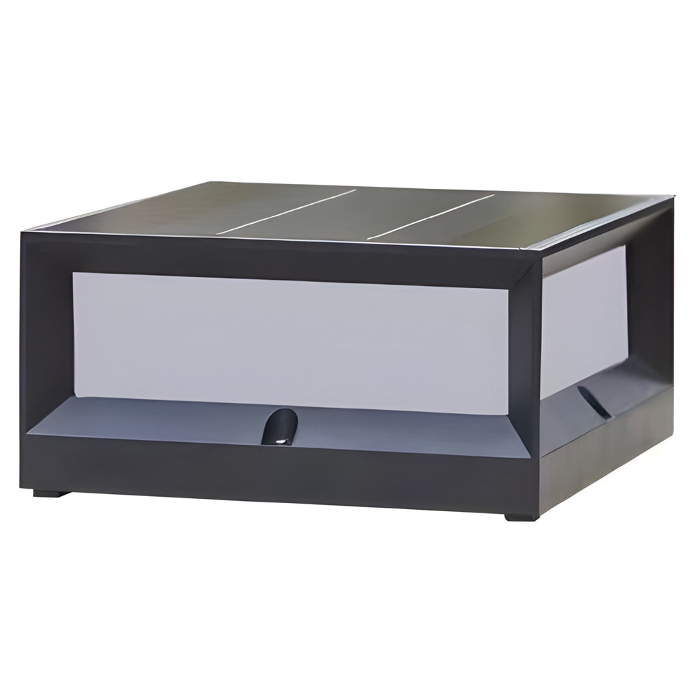 Modern Square Waterproof Outdoor Post Lights Black Aluminum Solar and Hardwired Fence Column Lighting
